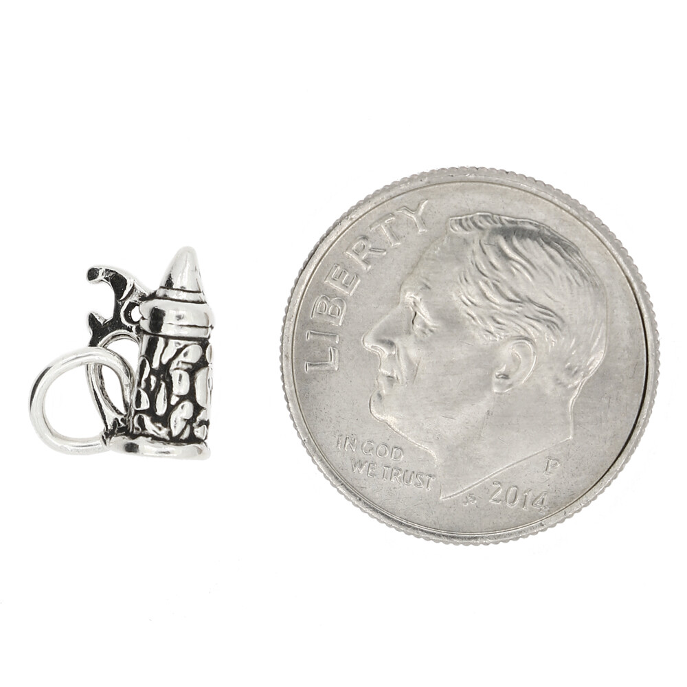 Sterling Silver Small Beer Stein Mug Charm or Pendant