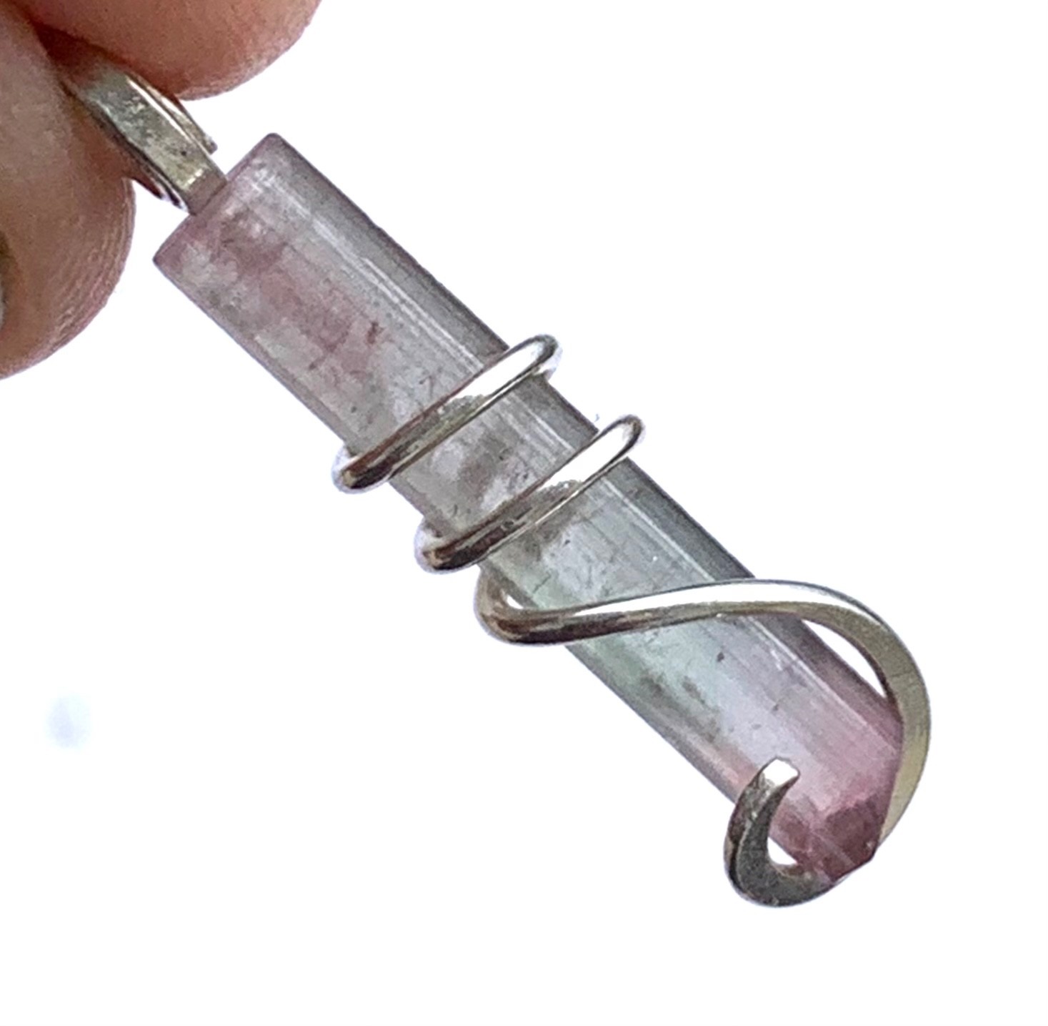 7.00 TCW watermelon tourmaline Necklace watermelon Crystal Pendant Raw Crystal