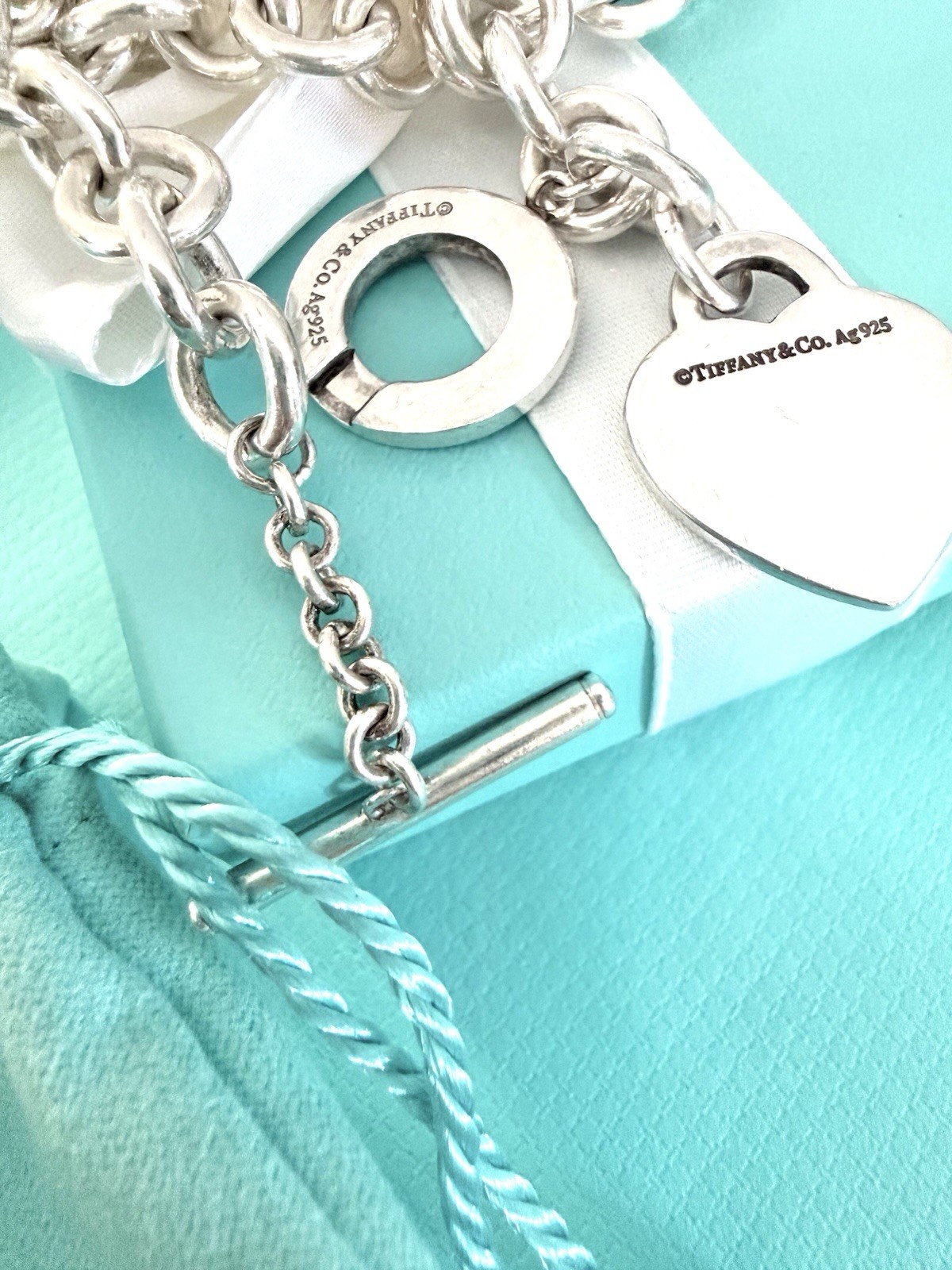 Tiffany & Co Return to Tiffany Heart Pendant Toggle Necklace Silver 15.5″