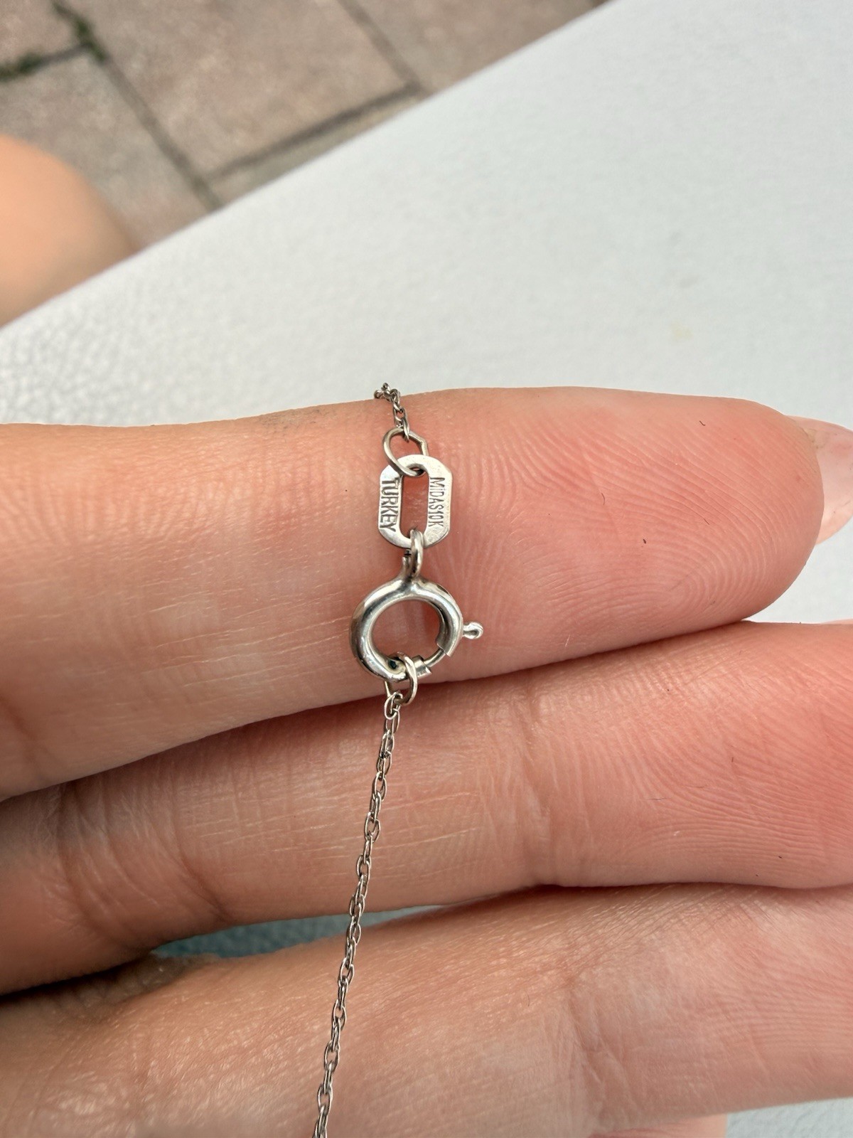 10K White Gold Diamond Sea Turtle Pendant Necklace Natural Diamonds