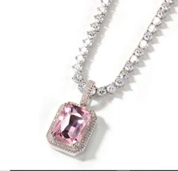 2Ct Emerald Lab Created Sapphire Wedding Pendant 14K White Gold Plated Silver 18
