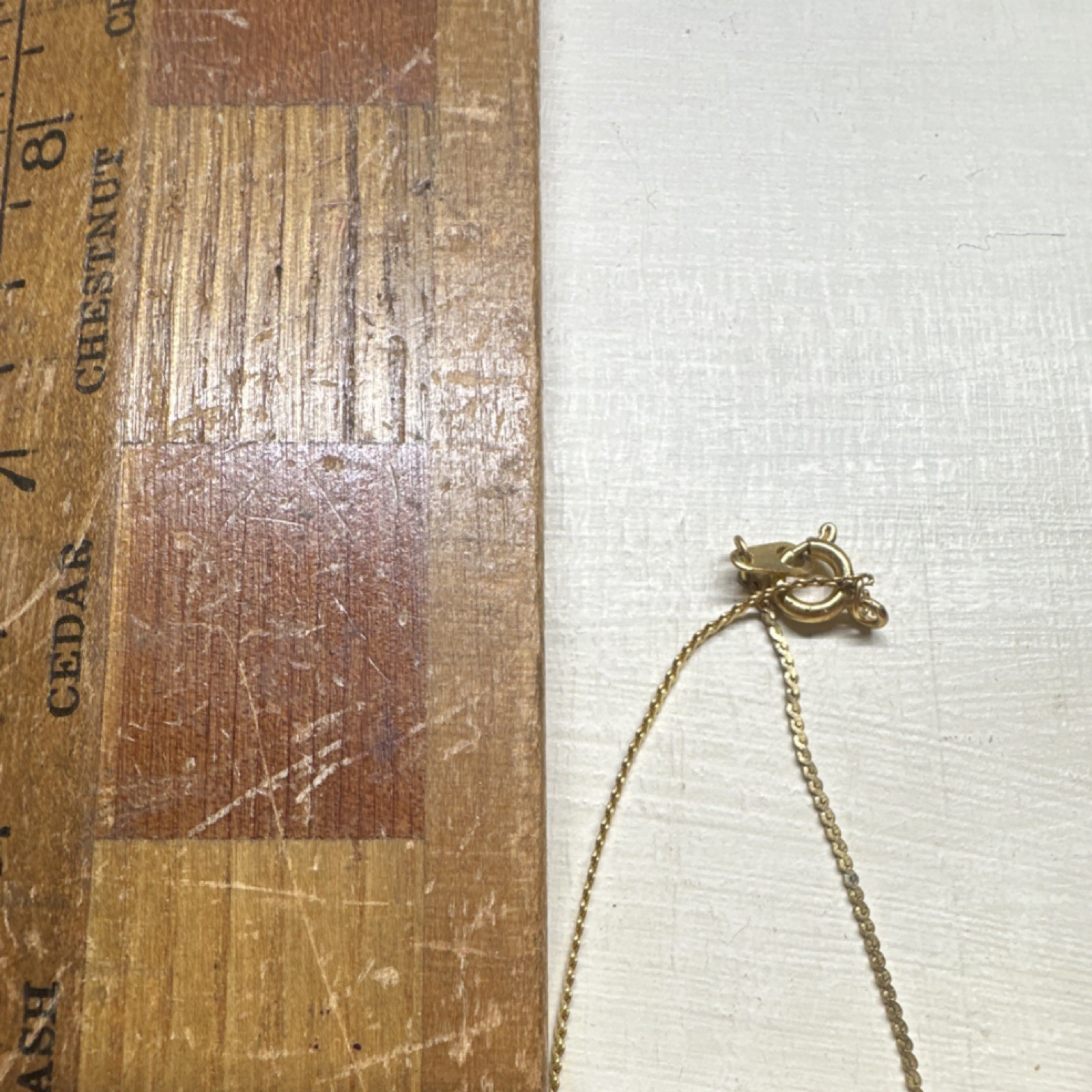 Pearl Necklace Yellow Gold Beaded Chain Station Round White 12-18in Spring Ring