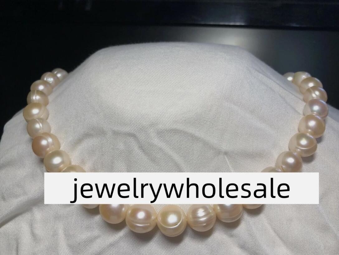 fashion 18″ 12-13MM SOUTH SEA PINK NATURAL PEARL NECKLACE 14K GOLD CLASP