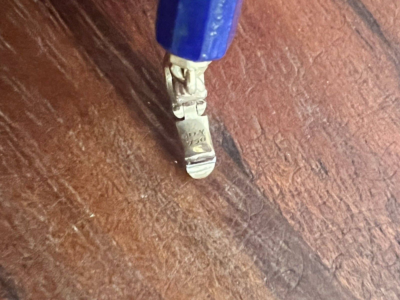 $650 David Yurman 18k Gold Lapis Lazuli Barrel Pendant Enhancer