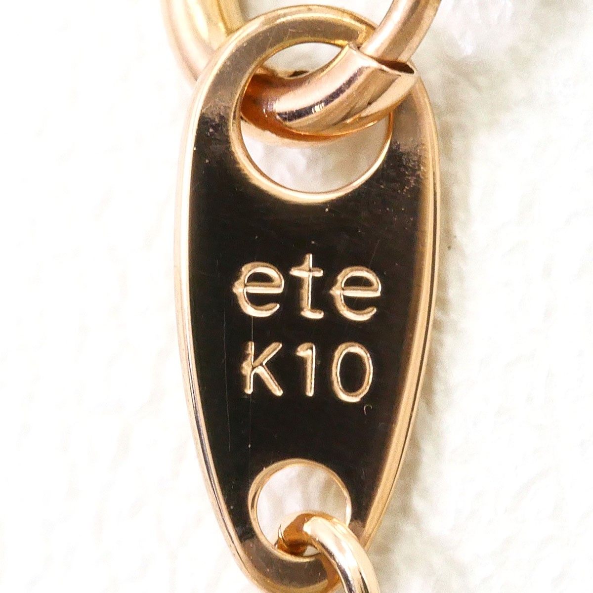 ete K10 10 gold Necklace Diamond (no carat mark) 0.7g 40cm Free shipping Used