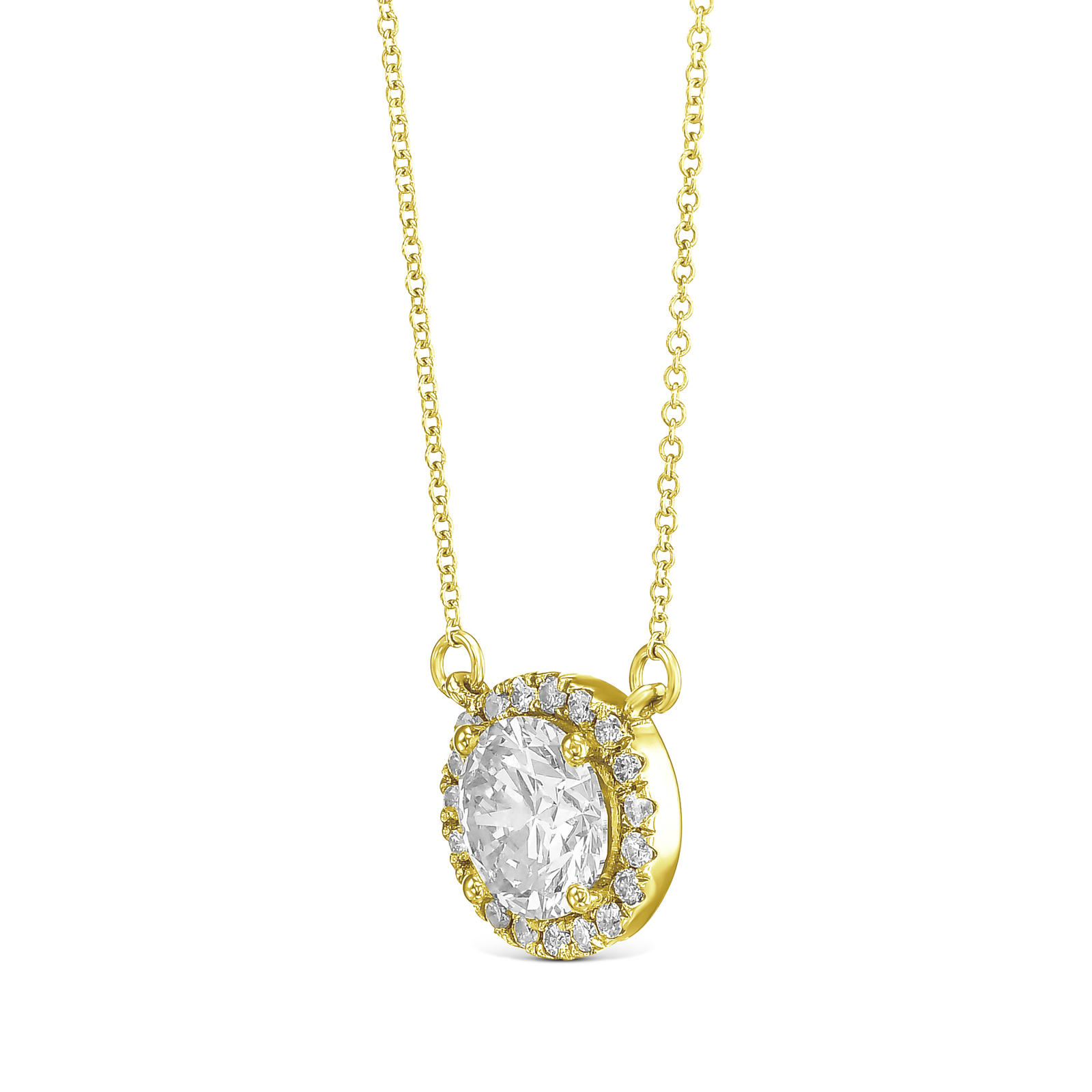 IGI Diamond Pendant VS1 D Round 2.26 Carat Lab Created 14k White Gold Eye Clean