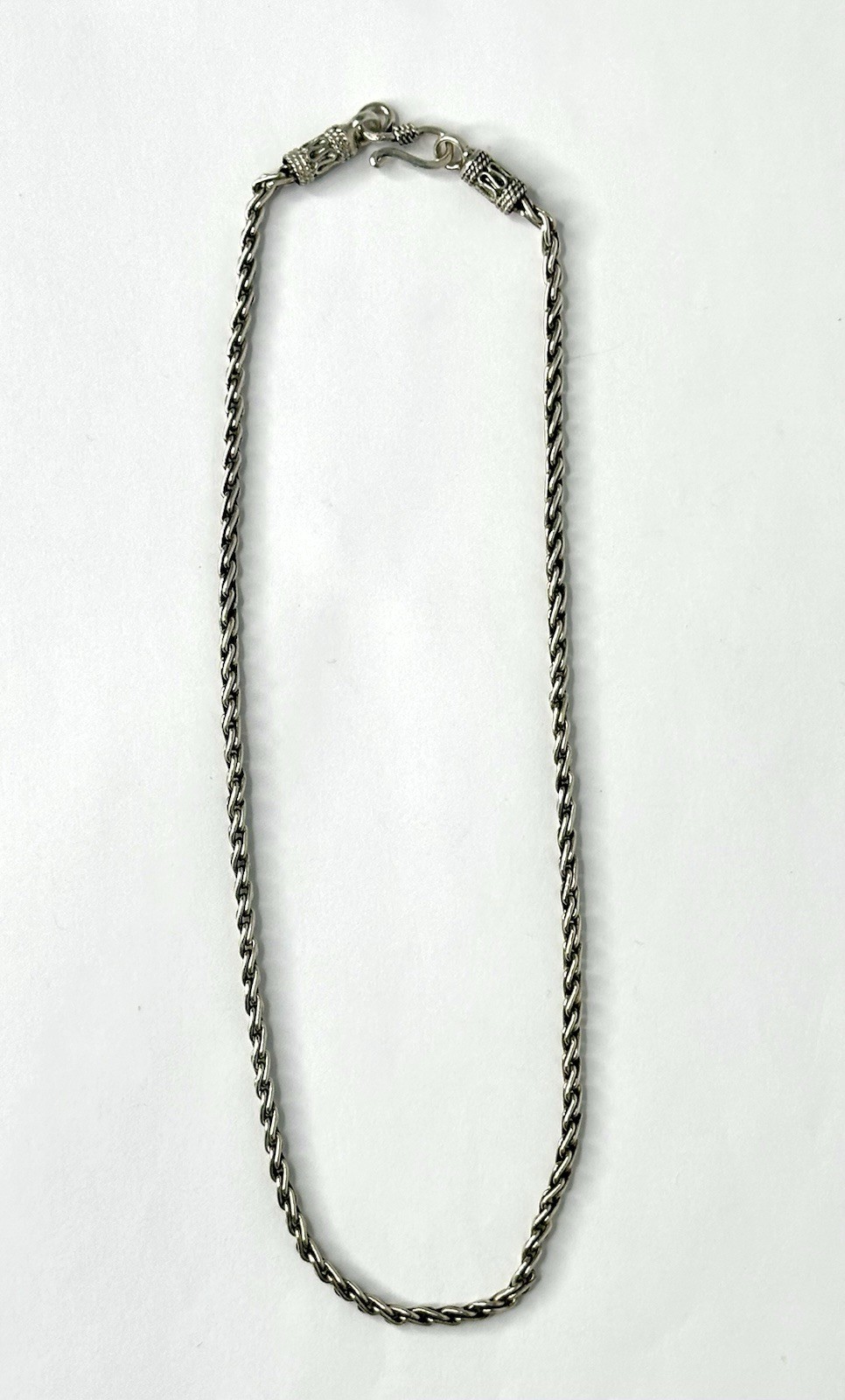 Sterling Silver Rope Chain Necklace 16” | Egypt 925 | S-Hook Clasp | 19g