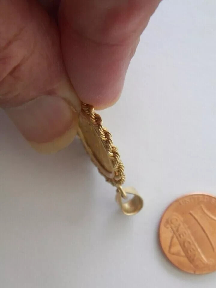 Without Stone Chinese Panda Bear Coin Pendant Free Chain 14k Yellow Gold Plated