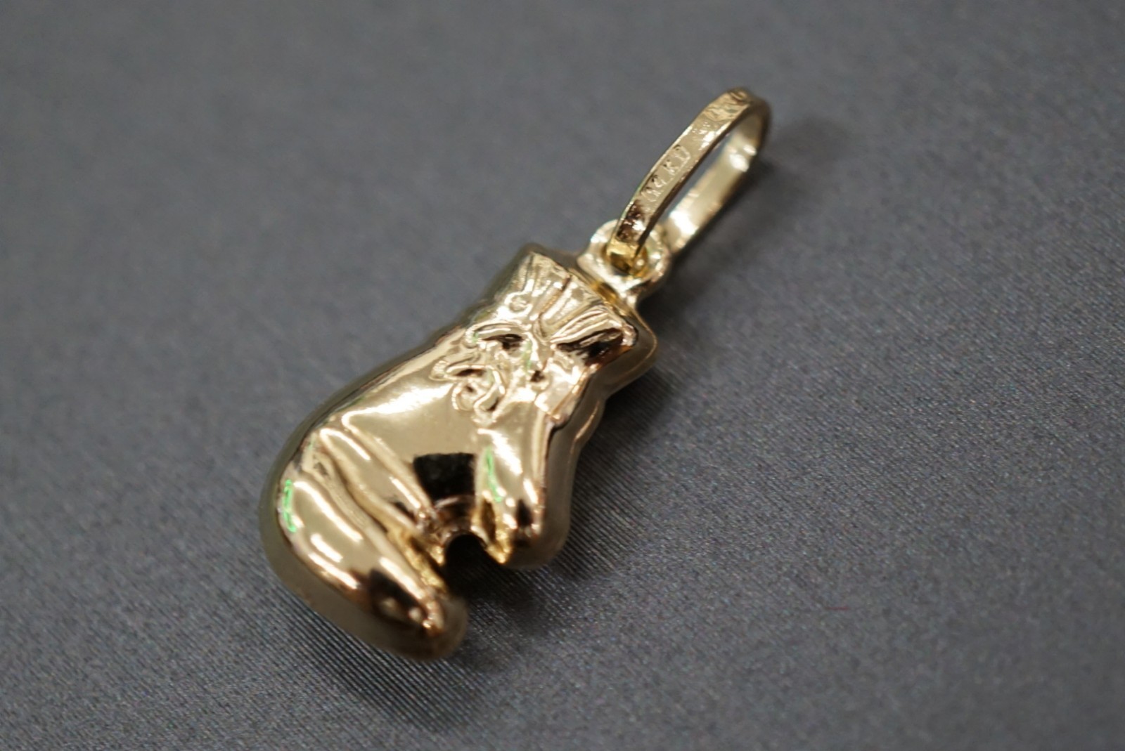 14K Solid Yellow Gold Boxing Glove Charm Pendant.
