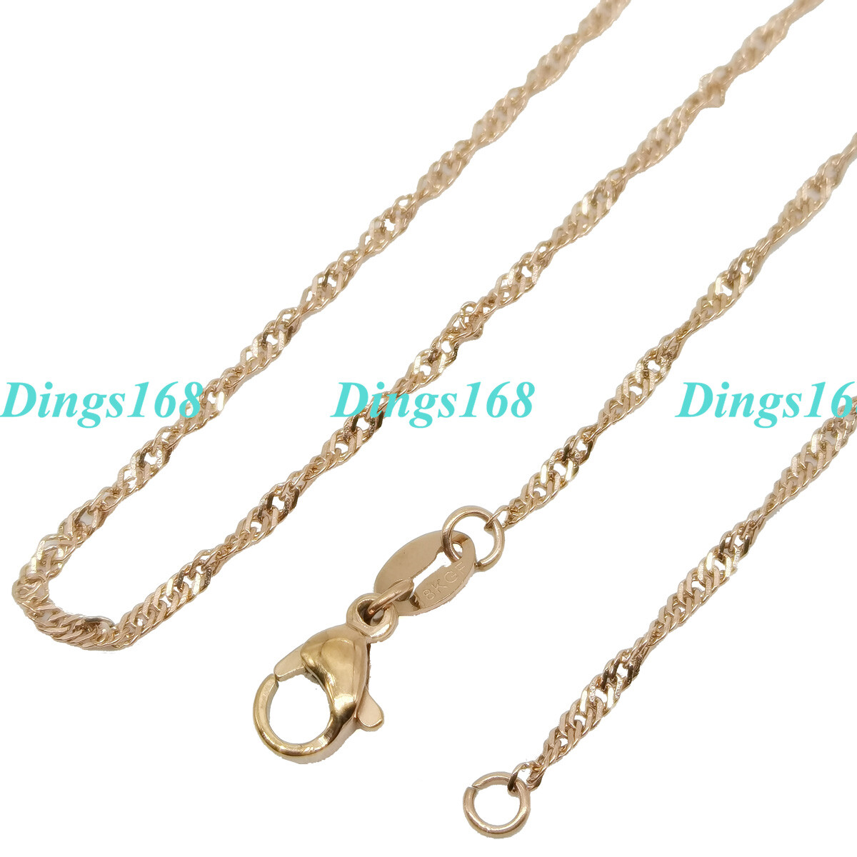 Men&Women’s Genuine 18K Rose Gold Filled Italian Necklace Chain 16/18/20″/22/24″