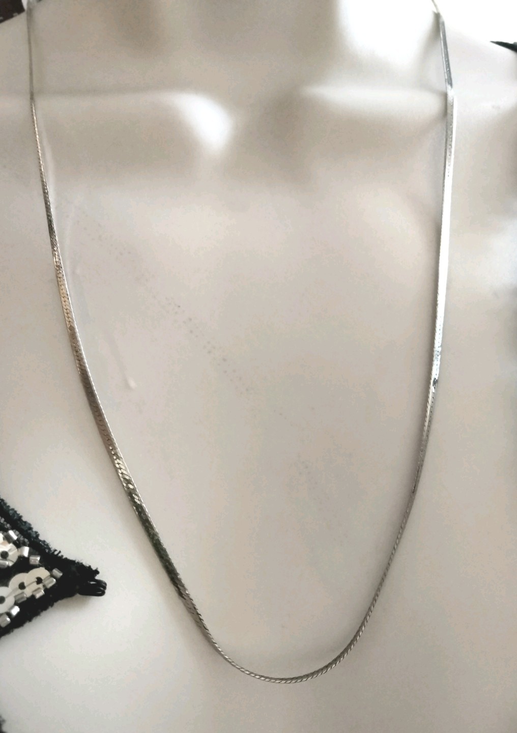 Genuine Sterling Silver 925 Herringbone Chain 24 In Long 1/8 In or 3mm Wide