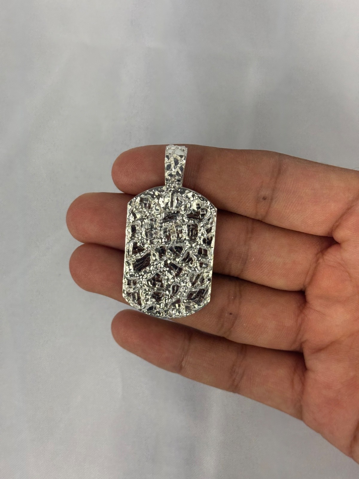 Nugget Charm Pendant .925 Silver Gift For Him / Her Birthday Gift