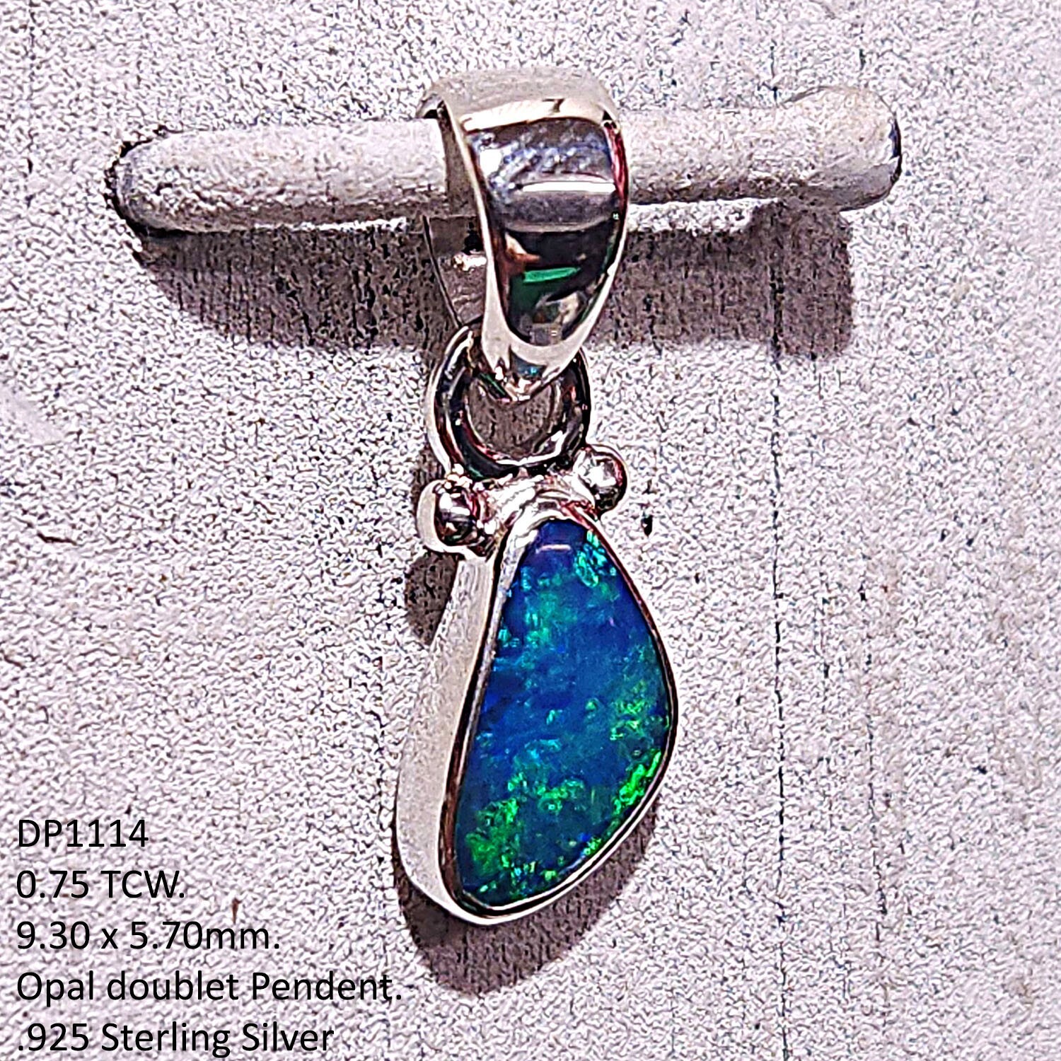 Opal Doublet Pendant 925 Sterling Silver Handmade Gemstone Modern Jewelry DP1114