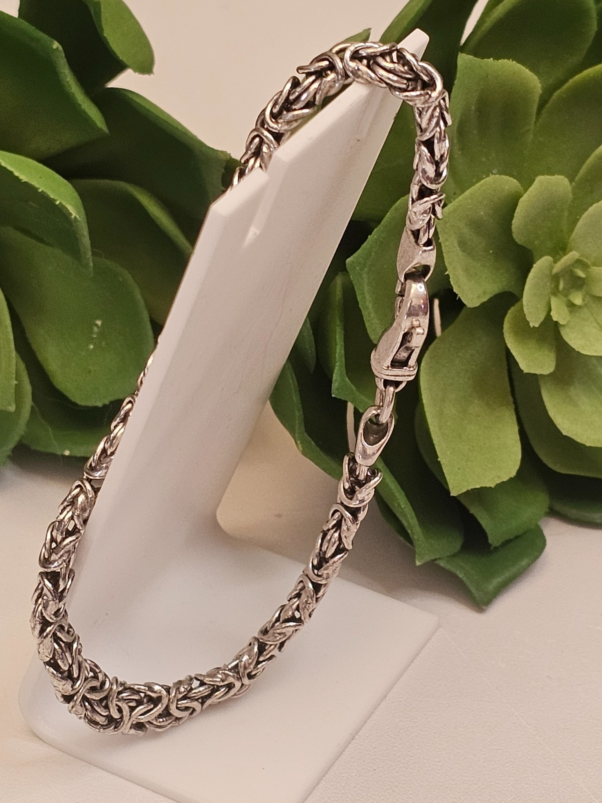 Byzantine Link Bracelet 925 Sterling Silver MADE IN ITALY 10.5 Grams 8 Inches