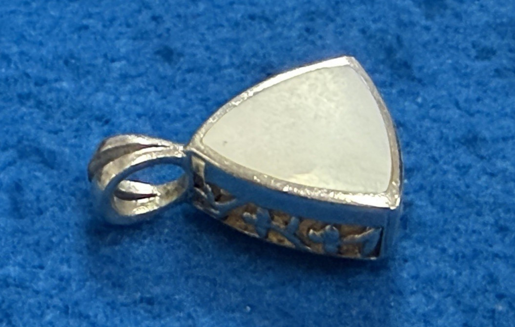 Triangle Abalone/Mother of Pearl Sterling Silver Pendant (Harmony Ball Locket)