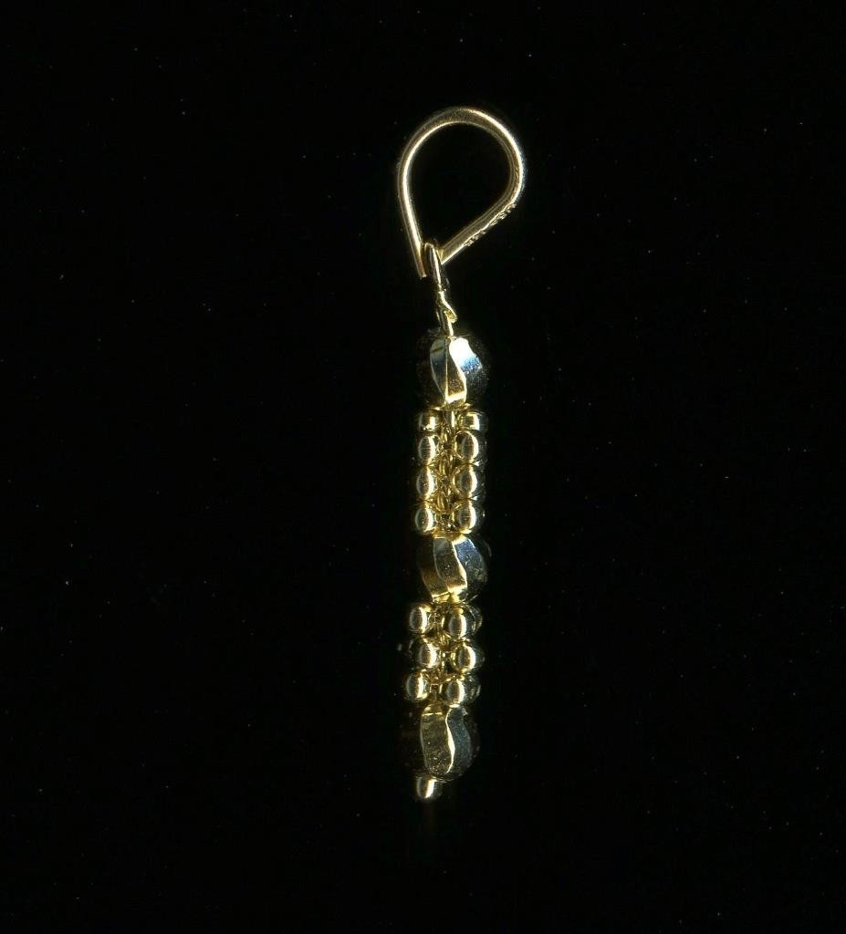 New 14K Solid Yellow Gold 27mm Ball Bead Popcorn Chain Strand Pendant Charm (SW