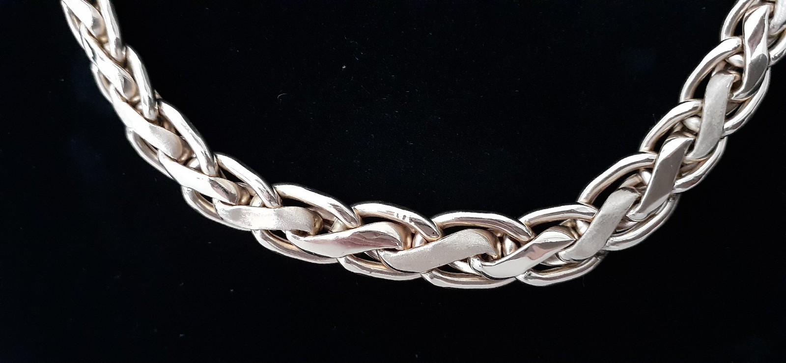 14K Gold Milor Italy Serpentine Graduated Thick Flat Woven Chain 17″Necklace 20G