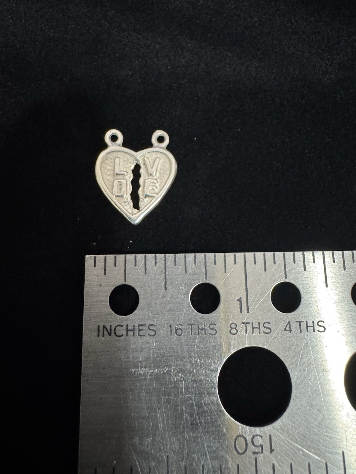 Heart-Shaped Split Pendant Charm Silver Tone LOVE Design Metal No Stone Theme