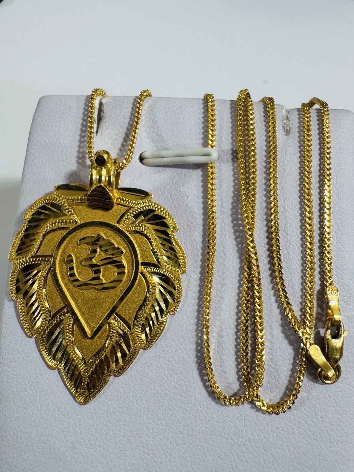 22K 916 22C Real Genuine Gold 20” inch Heart Sikh Necklace 11.1g 1.5mm
