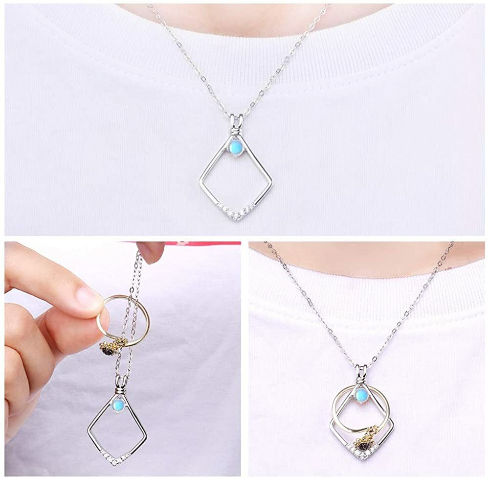 SHE WILL LOVE THIS Ring Holder Necklace Moonstone Gift Anniversary Birthday