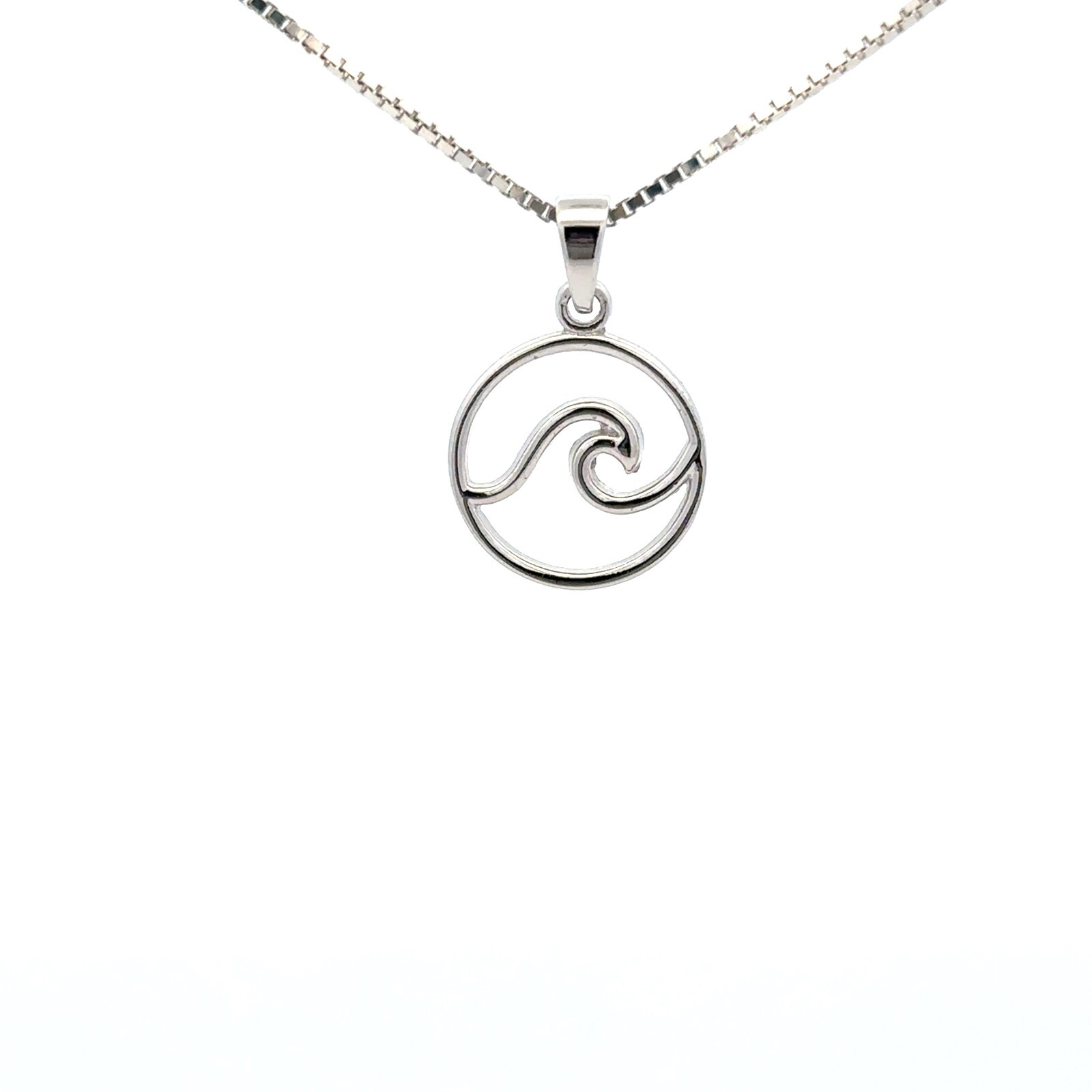 Sterling Silver Wave Pendant (1/2 x 3/4 Inch)