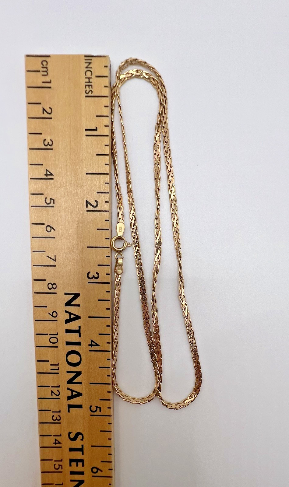14k Solid Gold Wheat Chain 21in. 8.75g.
