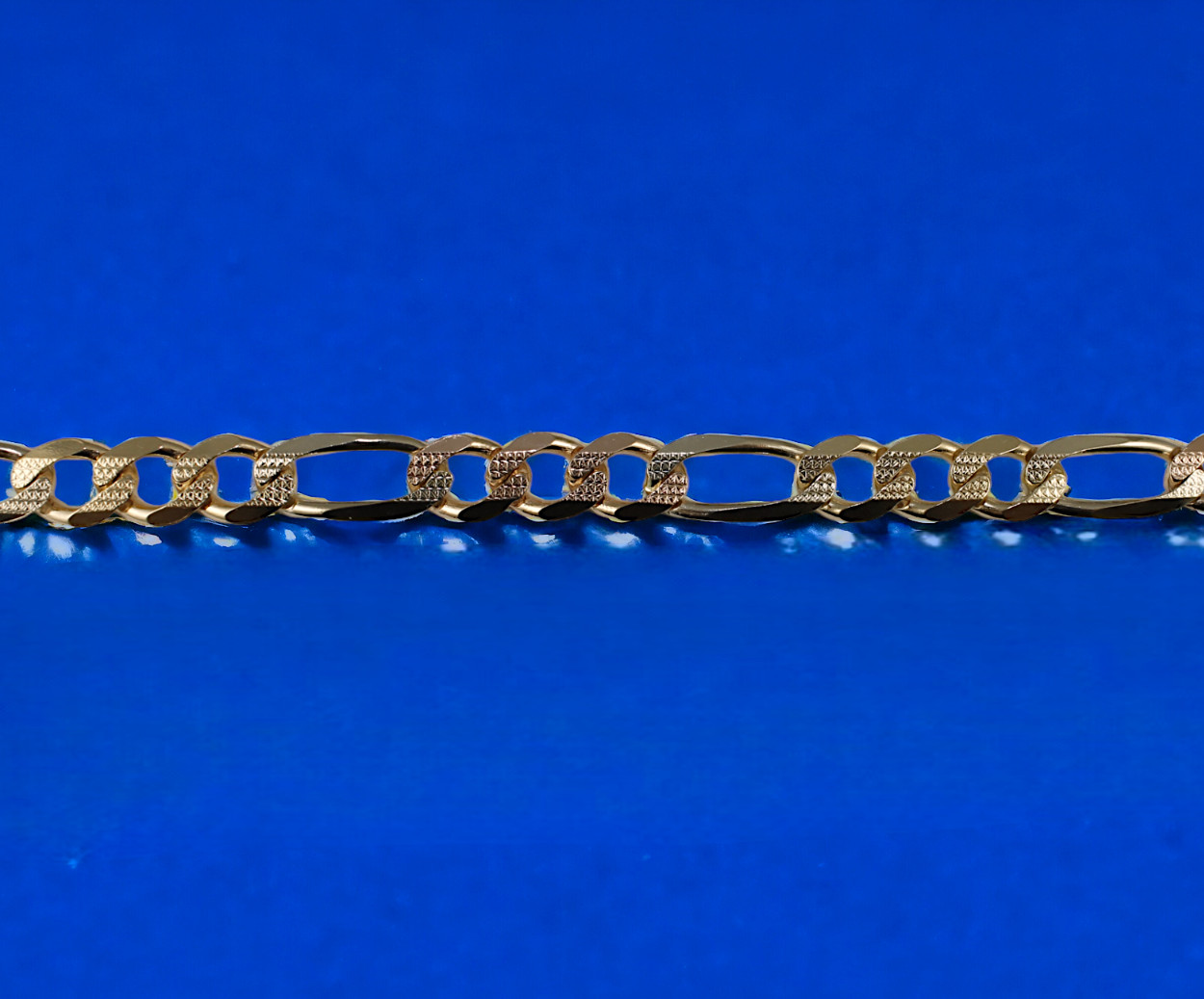 14K Tri Color Gold SOLID Figaro Necklace Bracelet Chain D/C 2mm-8.5mm 7″-30″