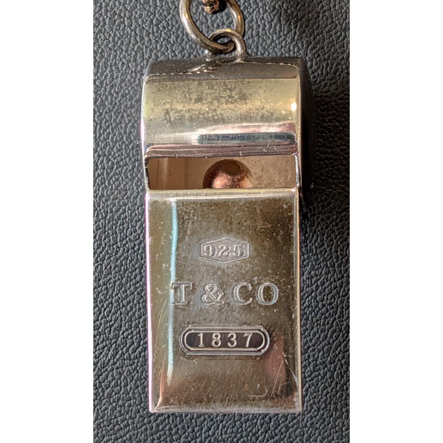 Tiffany & Co 925 Sterling Silver Whistle Charm Pendant Ball Chain Necklace 1837