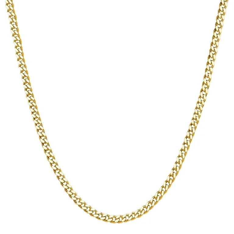 Real Genuine Solid 1/20 14K Yellow Gold Cuban Link Chain Necklace 20 In