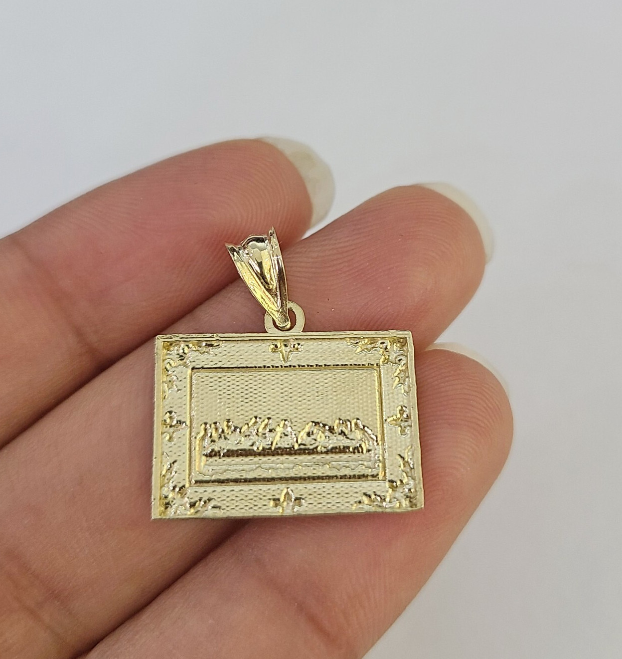10k Last Supper Charm Pendant REAL 10Kt Yellow Gold Genuine