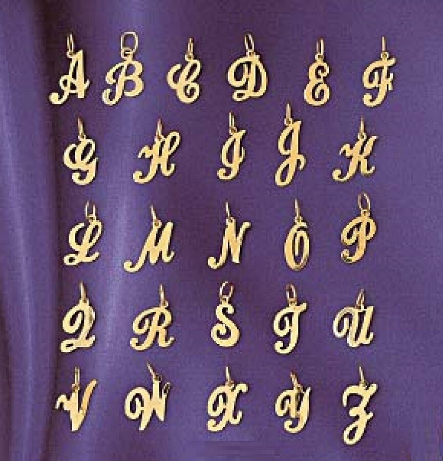 A to Z Any One 14K Yellow Gold High Polished Letter Pendant / Charm, Made in USA