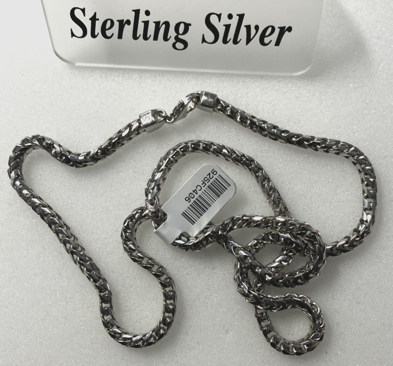 925 Sterling Silver Italy Solid Franco Chain Heavy 40.7grams 4mm 24” New w/ Tag