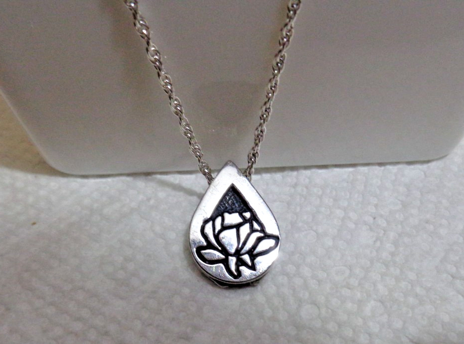 Vintage Sterling Silver Flower Locket/Pendant, 20″ Rope Chain Necklace 9.1 gm
