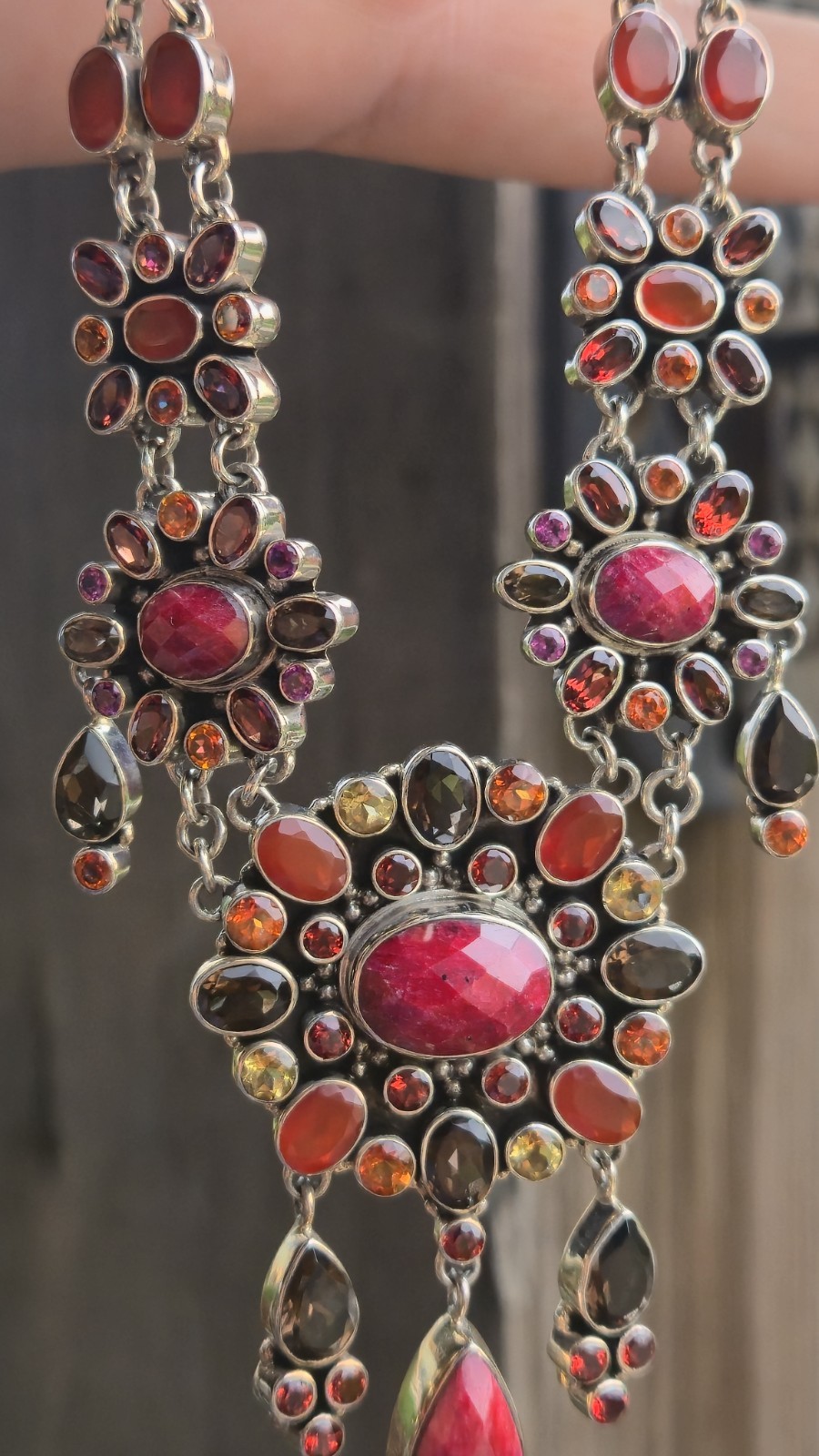 NICKY BUTLER RAJ LIMITED EDITION Designer 925 Sterling Silver Ruby Necklace NB
