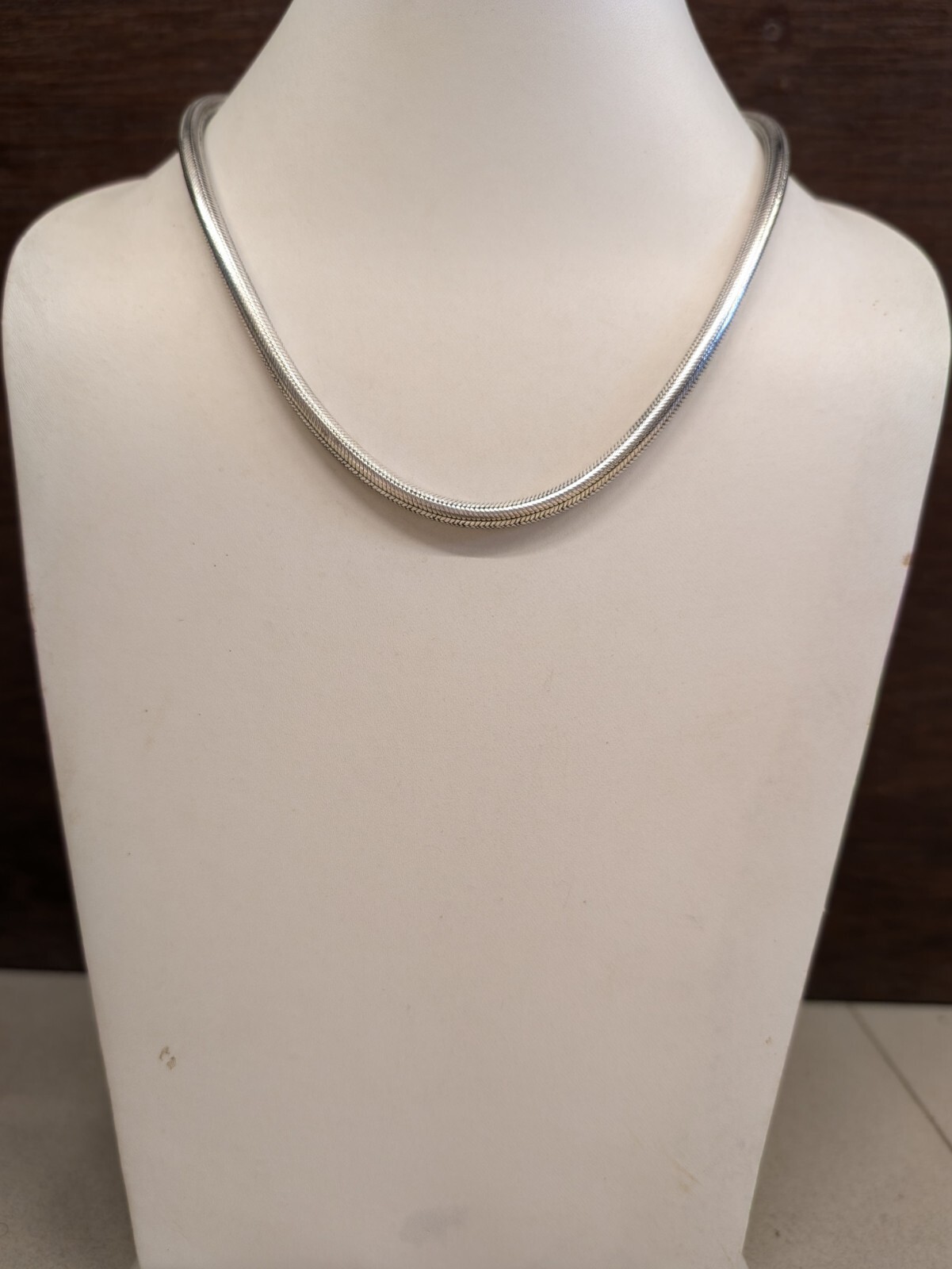 Solid Sterling Silver Round Snake Chain Necklace 5 mm
