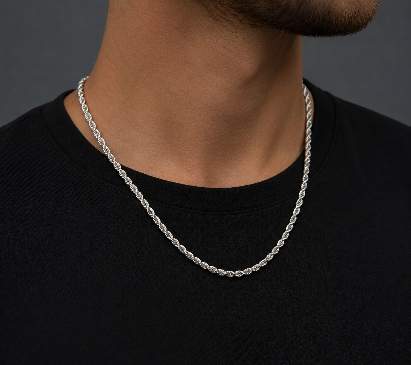 2MM Solid 925 Sterling Silver Italian DIAMOND CUT ROPE CHAIN Necklace Italy