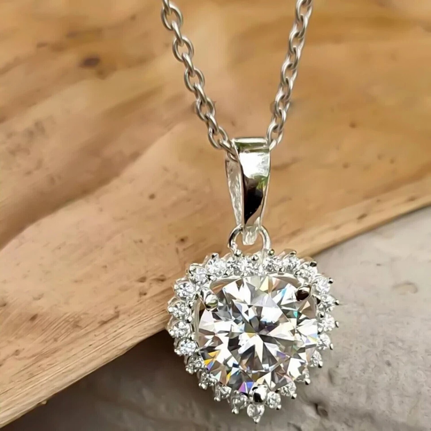 Sparkling Lab Diamond Solitaire Drop Necklace 5.3 Ct 925 Silver Gift for Her