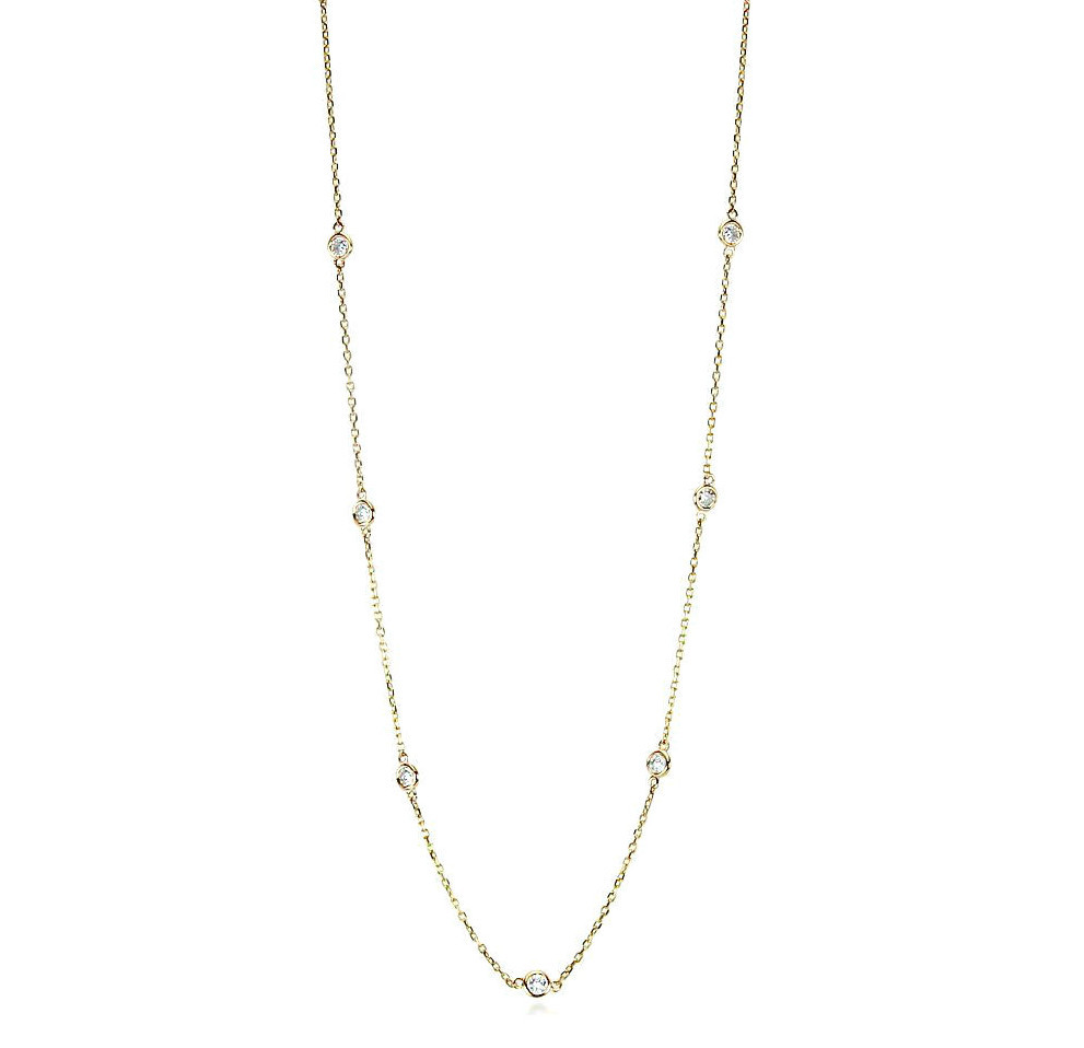 14K Yellow Gold Necklace With .84 Ct Lab Created Diamonds By The Yard 18″