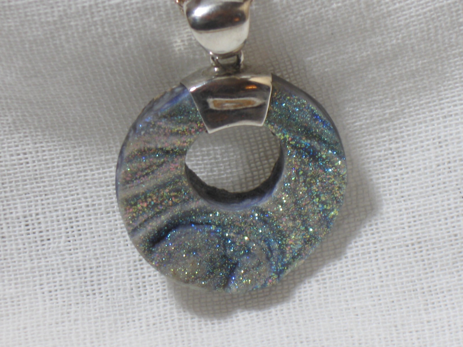 Reversible, Double Sided STARBORN Druzy Geode Quartz Pendant with Sterling Chain