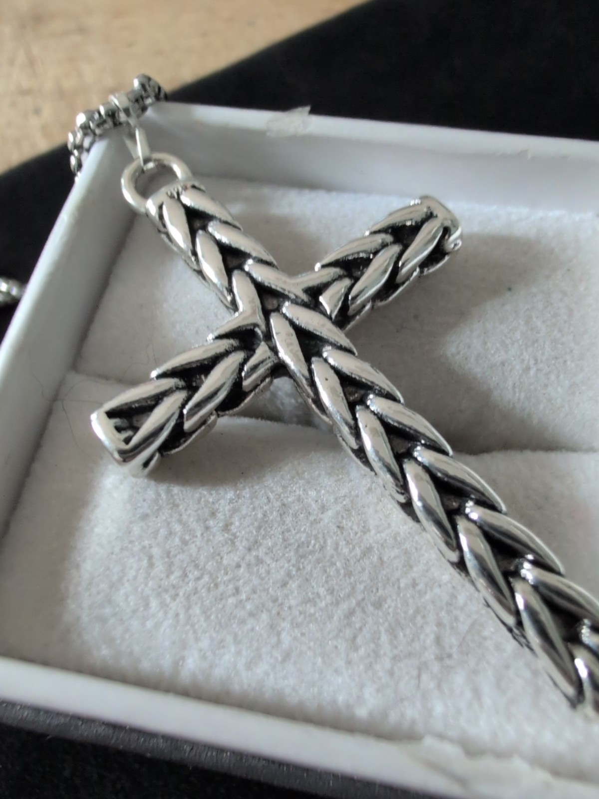 Sterling 925 Celtic Irish Braided Cross Necklace Pendant Solid Thick 21g Custom