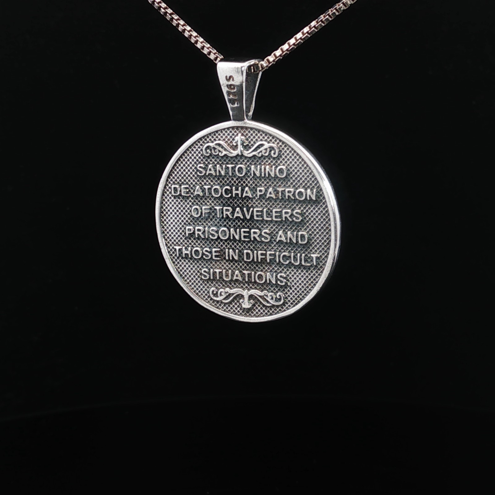 Sterling Silver Santos Nino De Atocha (Holy Infant of Atocha) Necklace