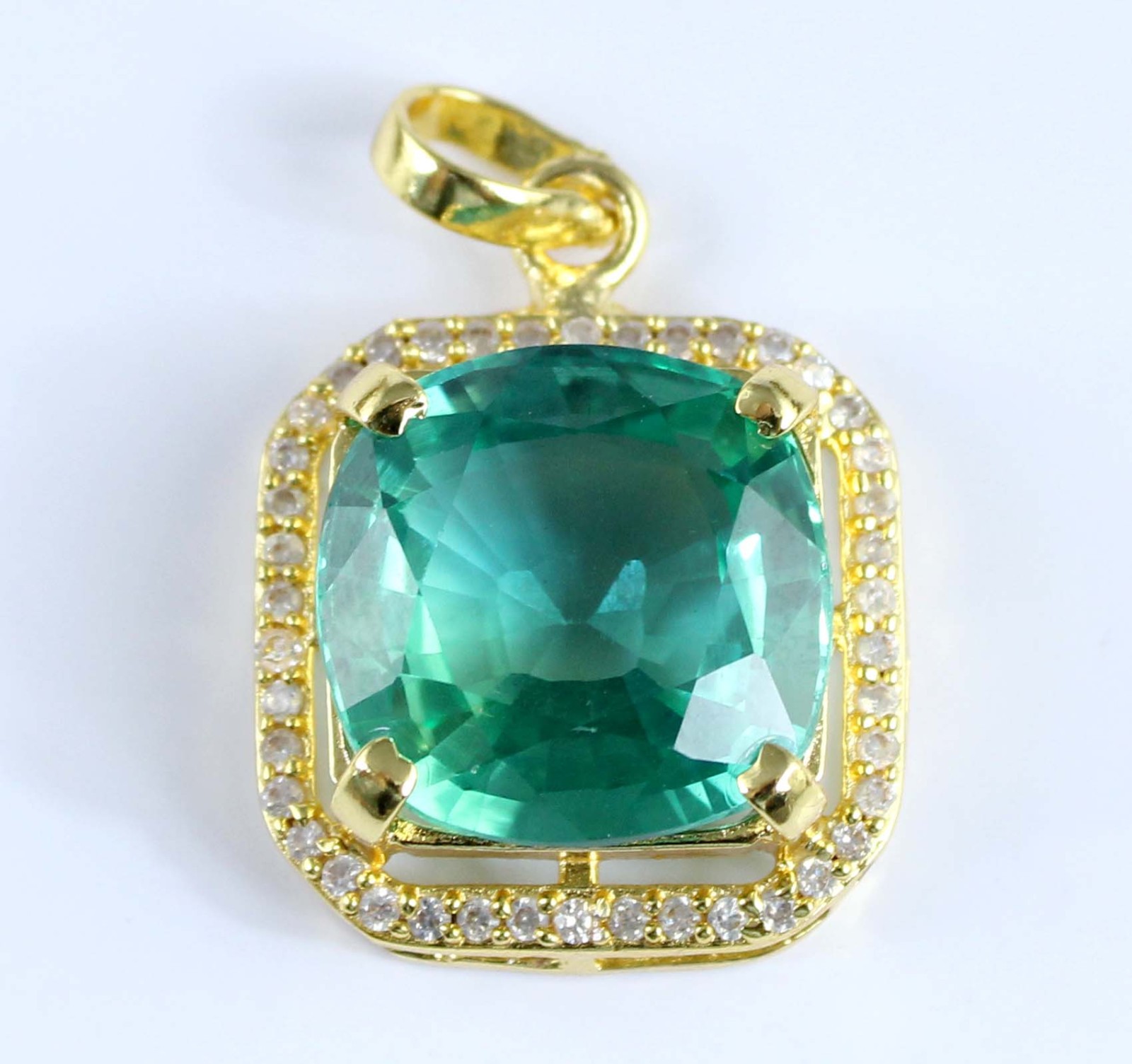 Certified Natural Bi Color Parti Sapphire 19.84 Carat Cushion Gemstone Pendant
