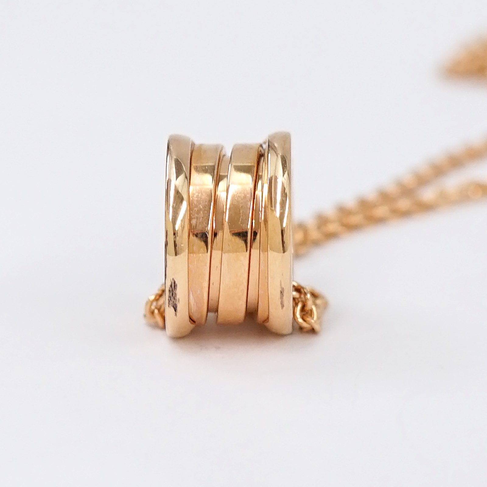 BVLGARI B zero1 Necklace 18″ 18k Rose Gold Auth w/Box #2140