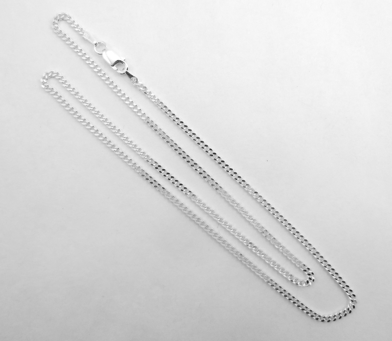 Curb Chain 1.9mm Thin Italian Sterling Silver 925. 16,18,20,22,24,30 inch. NEW
