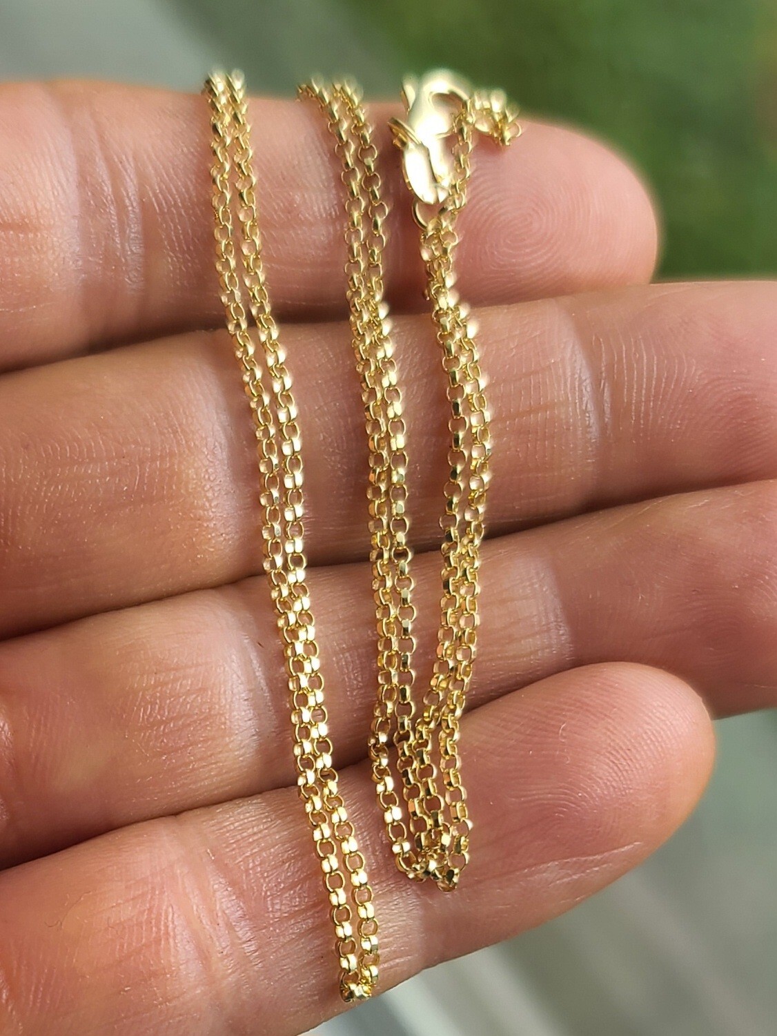 New 14k Solid Yellow Gold Cable Chain 19.5″ Necklace 1.4mm Signed CX 2.55g