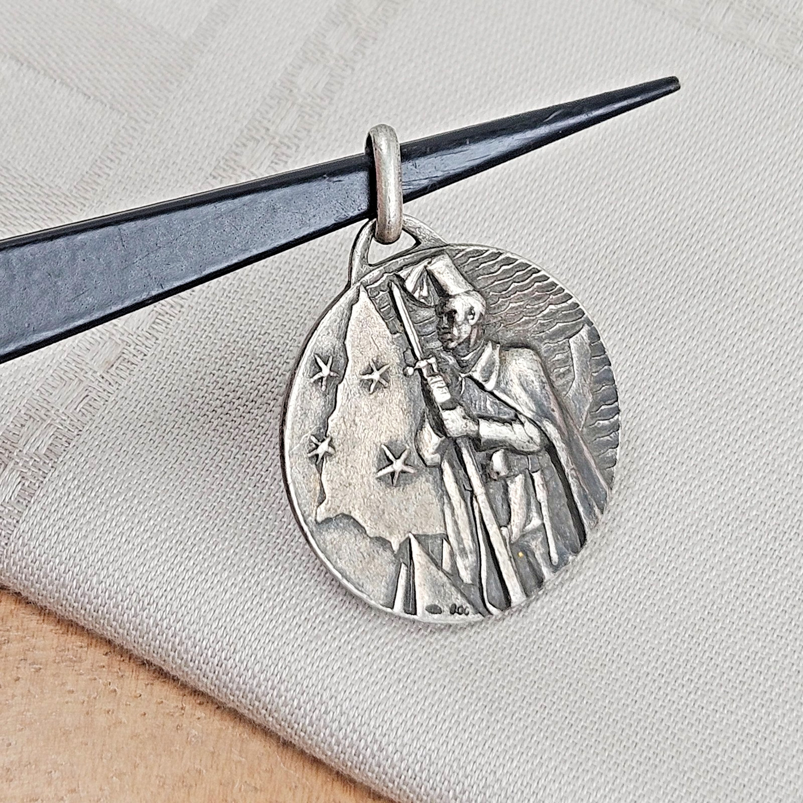 Vintage 800 Silver “VIII Battaglione Coloniale 1896-1939 XVII” Enamel Medallion