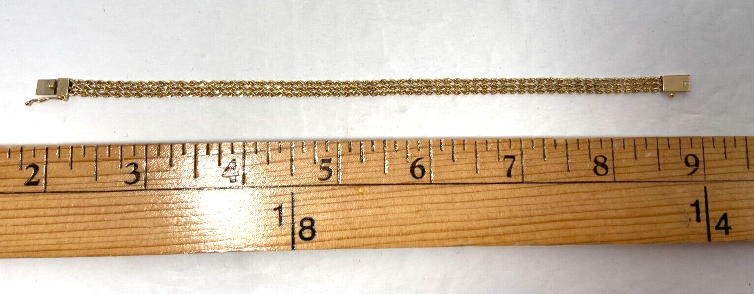 Gold Rope Bracelet Solid 14kt | 7 inch | 5.20 Grams | 5.0 mm Wide