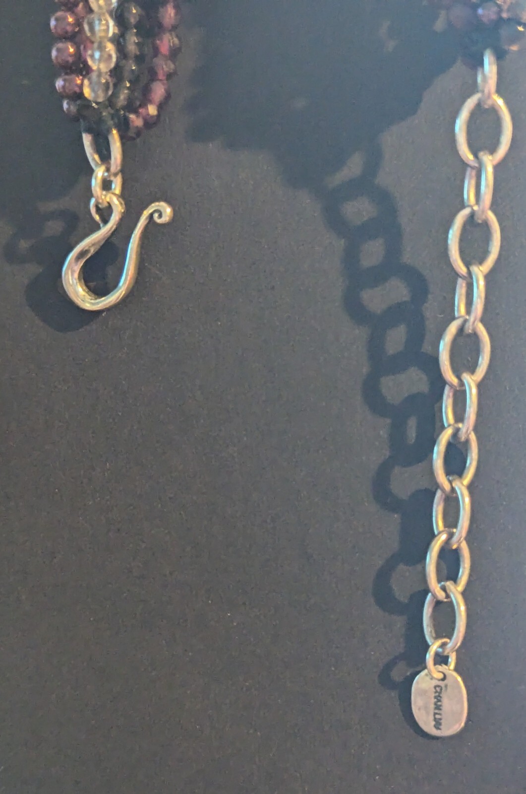 Chan Luu 8 Strand 925 Shepherd’s Hook Beaded Gemstone Choker 15″ w/ 2″ Extension