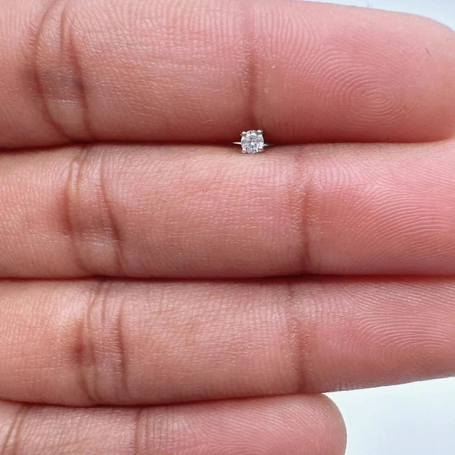 0.50 CT Lab Grown Diamond Nose Pin for women 925 Silver 14k White Gold Plated