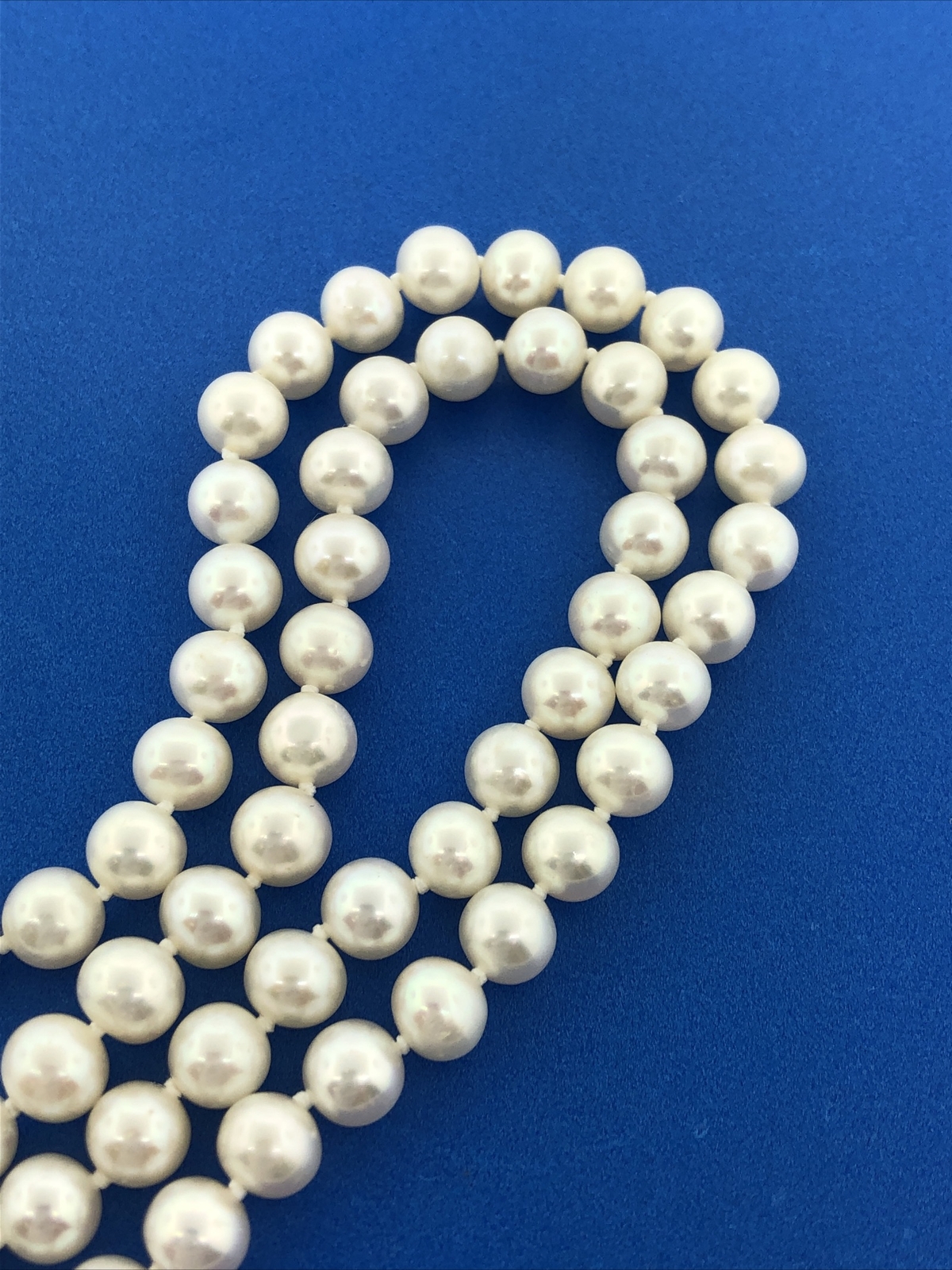 Gorgeous 14k Yellow Gold White 6.65mm Pearl 18″ Strand String Necklace